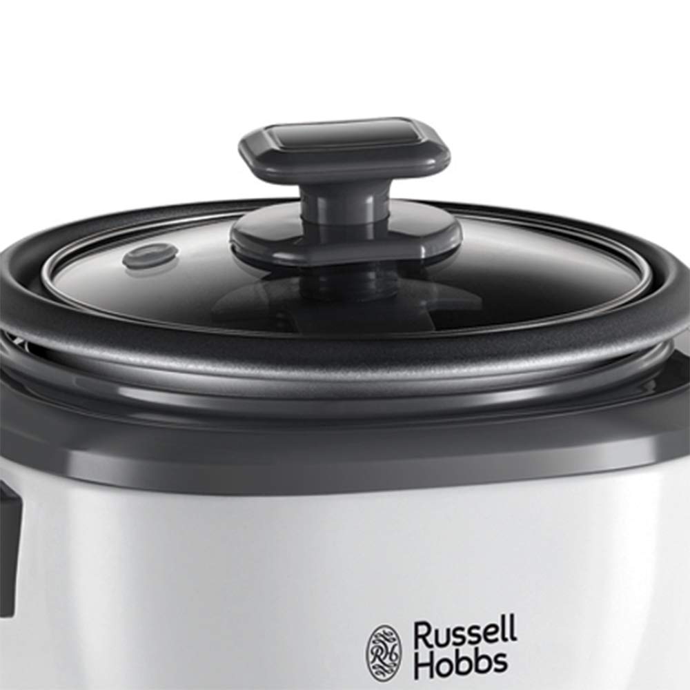 Russell Hobbs rice cooker small 0.8l (incl. Steamer insert, keep warm function, non-stick coated cooking pot, rice spoon & measuring cup) slow cooker for vegetables & fish 27030-56