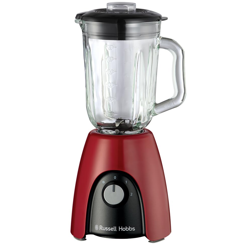 Russell Hobbs Zerkleinerer elektrisch Mini [Glasbehälter inkl. Aufbewahrungsdeckel] Desire Rot (500ml, Gemüsezerkleinerer, Mixer, Multi-& Universalzerkleinerer f. Gemüse, Obst & Fleisch) 24660-56