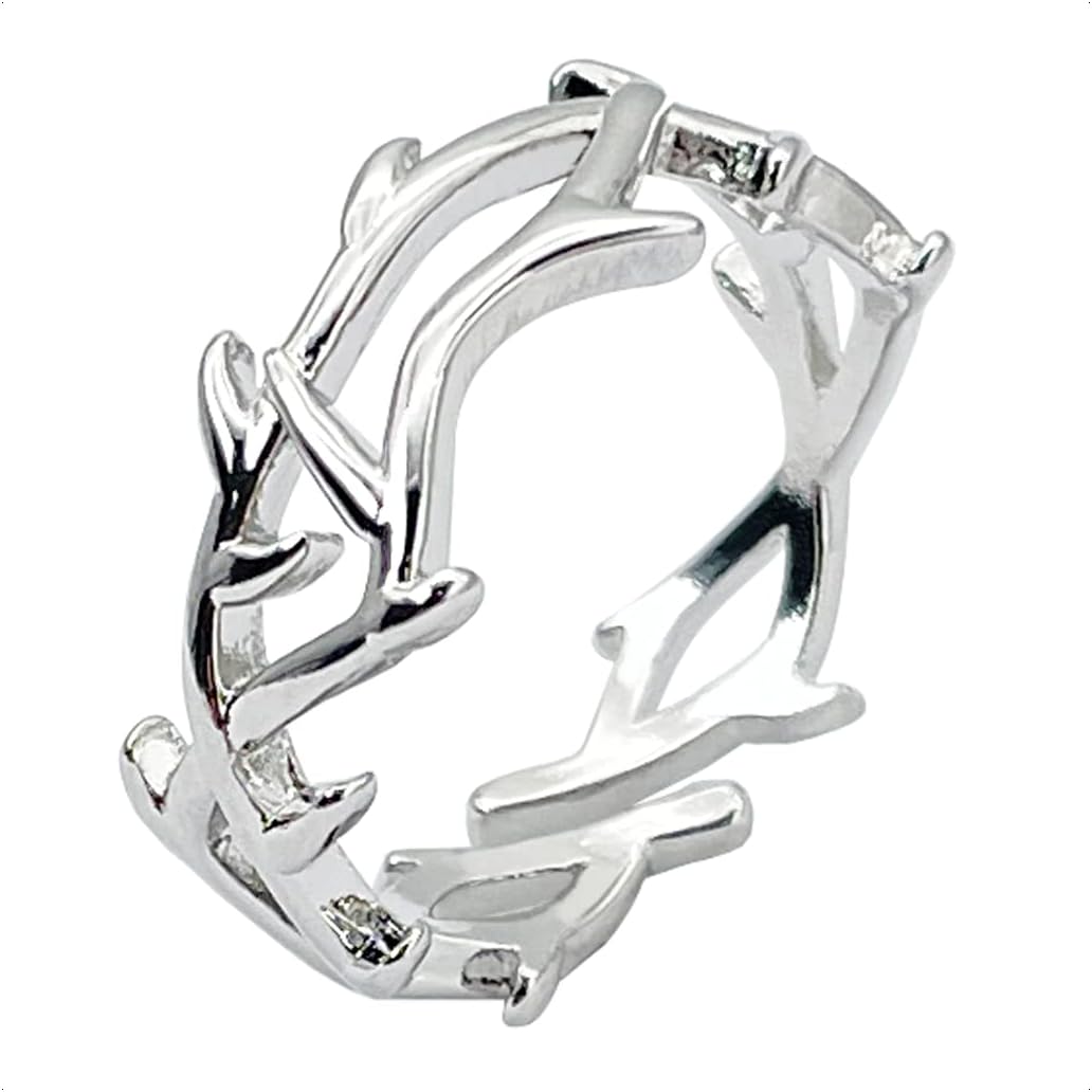 Silver Thorn Branch Ring for Men & Women