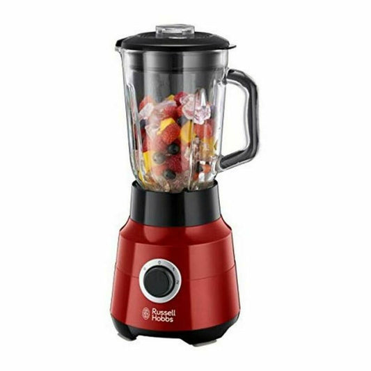 Russell Hobbs Zerkleinerer elektrisch Mini [Glasbehälter inkl. Aufbewahrungsdeckel] Desire Rot (500ml, Gemüsezerkleinerer, Mixer, Multi-& Universalzerkleinerer f. Gemüse, Obst & Fleisch) 24660-56