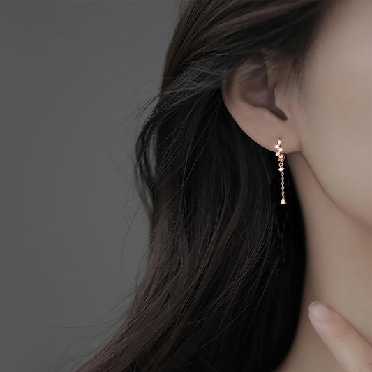 SLUYNZ CZ Hoop Drop Earrings