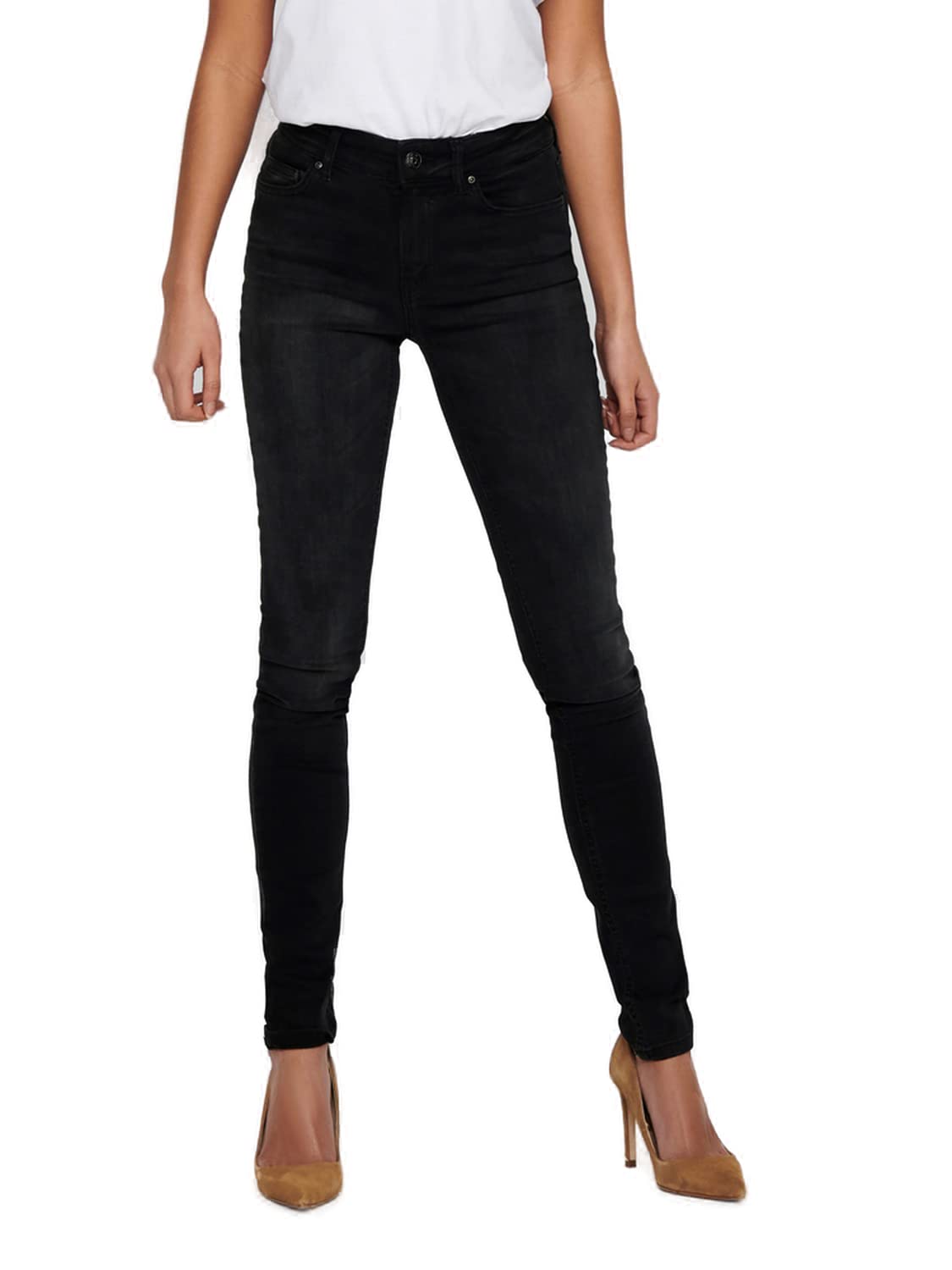 ONLY Women’s Blush Mid-Rise Skinny Fit Jeans
