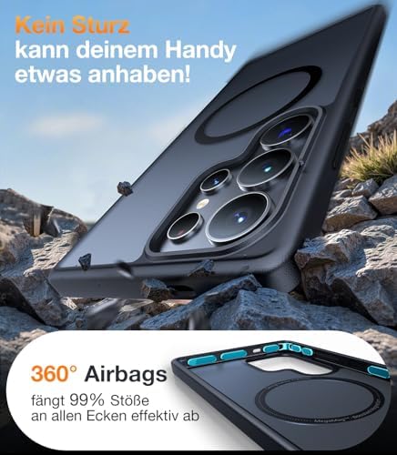 TORRAS For Samsung Galaxy S25 Ultra Case for MagSafe No.1 Protective Power and Magnetic Force S25 Ultra Case Military Level Shockproof Scratch-Resistant with Airbags Hard Case Protective Case Guardian 