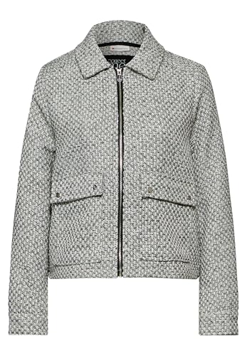 Street One Women’s Bouclé Jacket – Chic Shirt Collar Jacket
