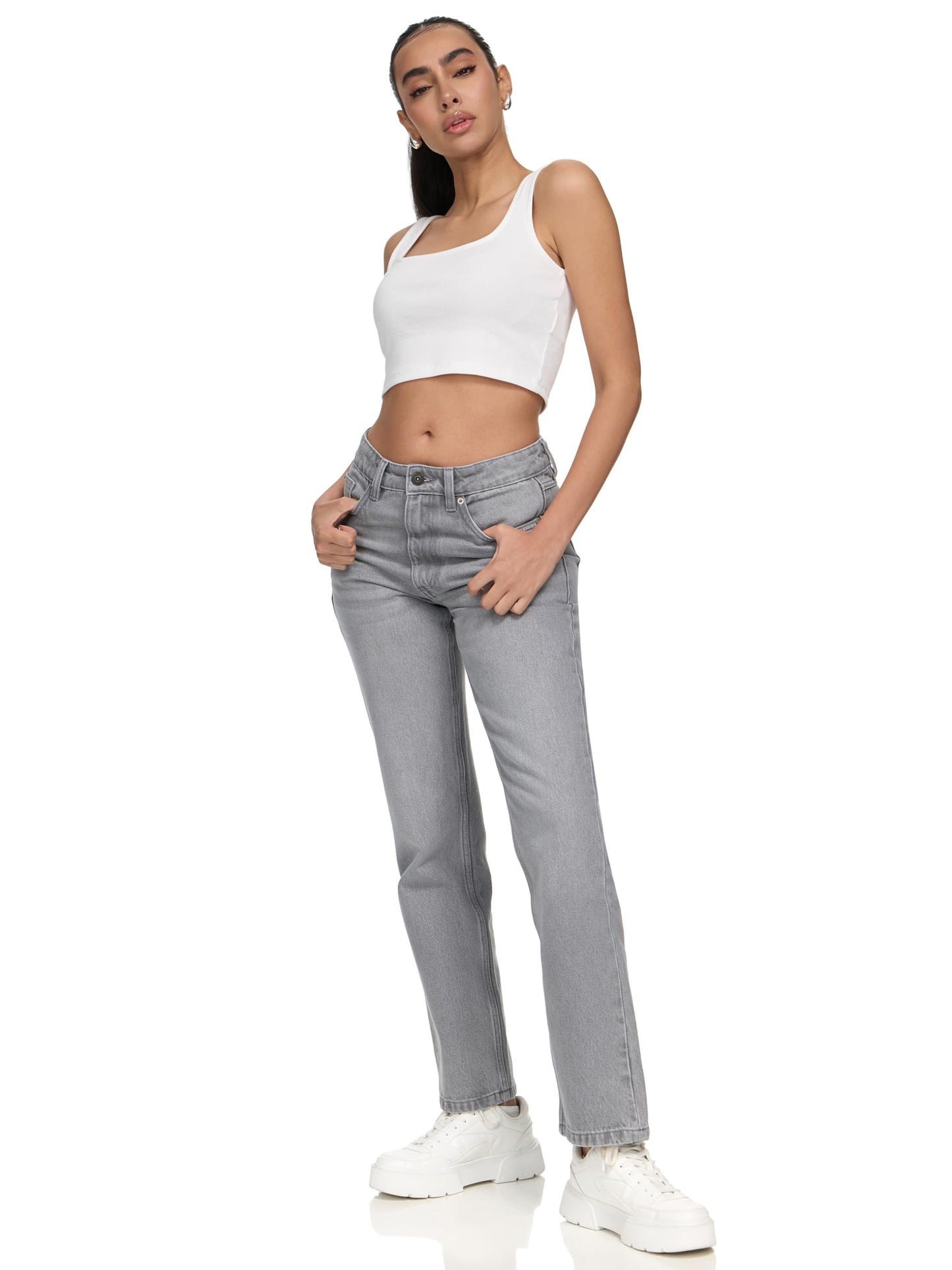 REPUBLIX Women’s Loose Fit Jeans RJ-1002 – Mid-Rise 100% Cotton Denim
