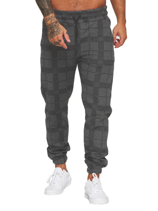Men's Loose Fit Plaid Jogger Sweatpants