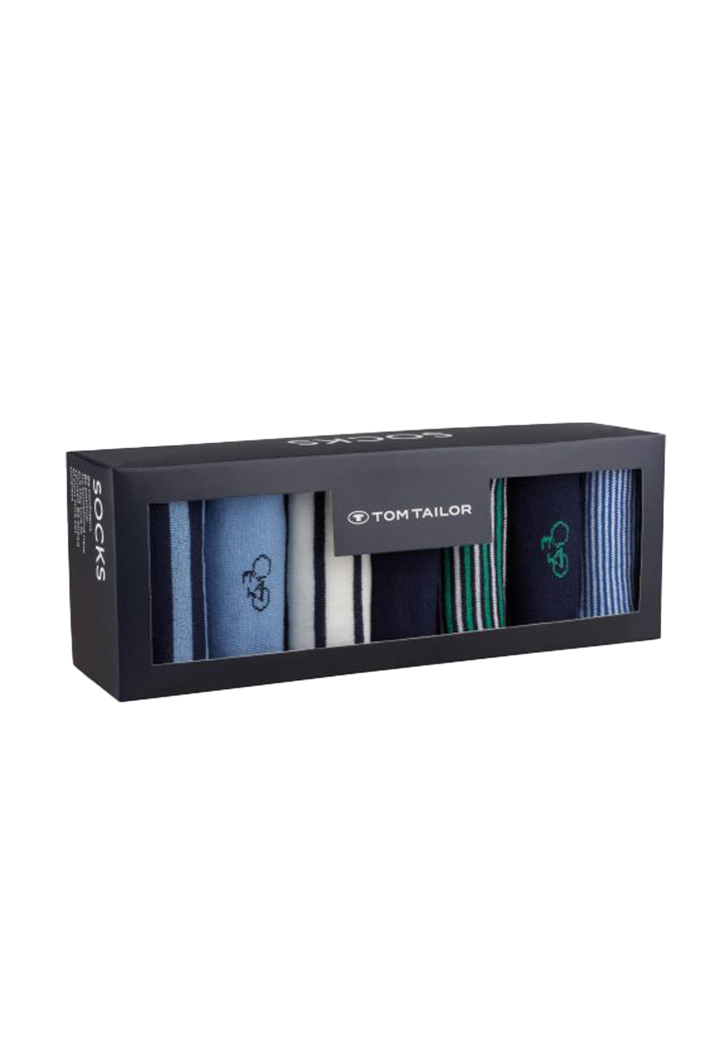 TOM TAILOR Men’s Socks – 7 Pairs in Striped Everyday Cotton Box
