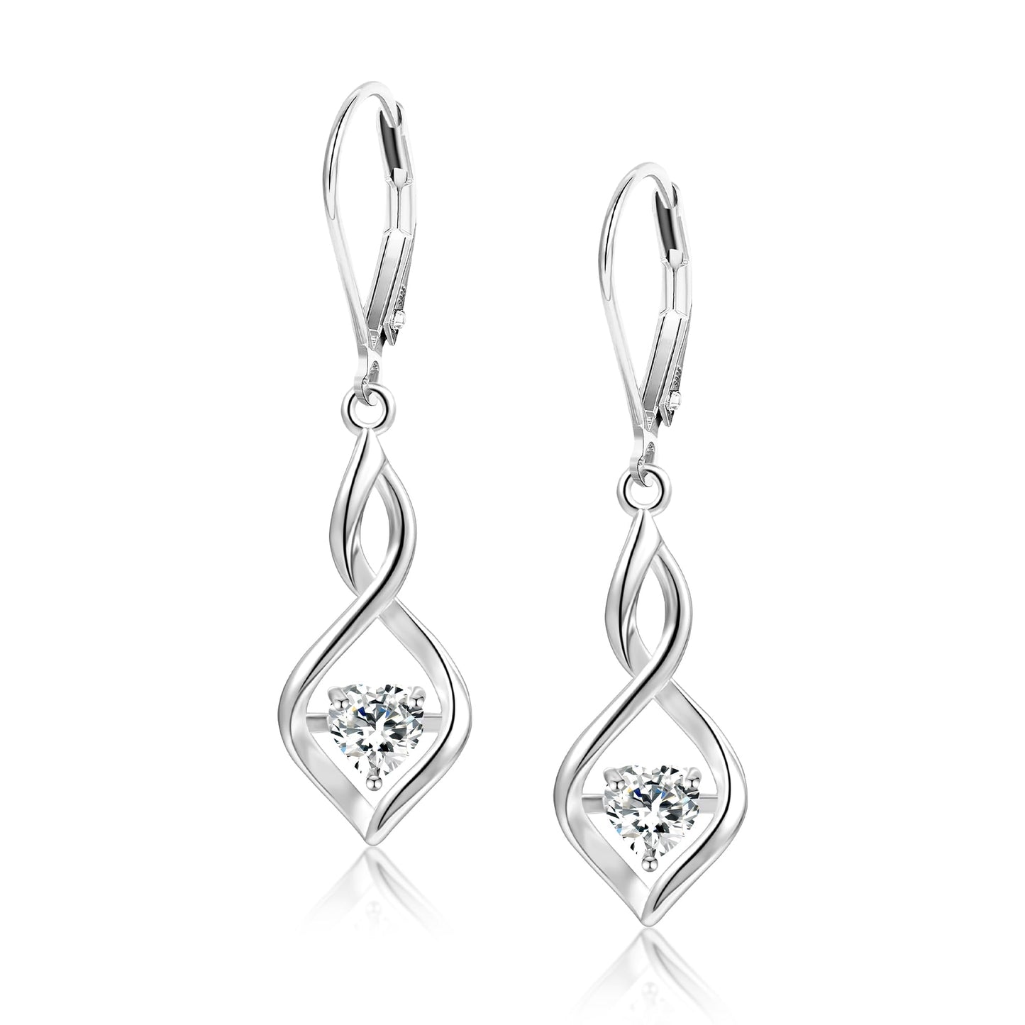 ALEXCRAFT Sterling Silver Infinity Drop Earrings for Women