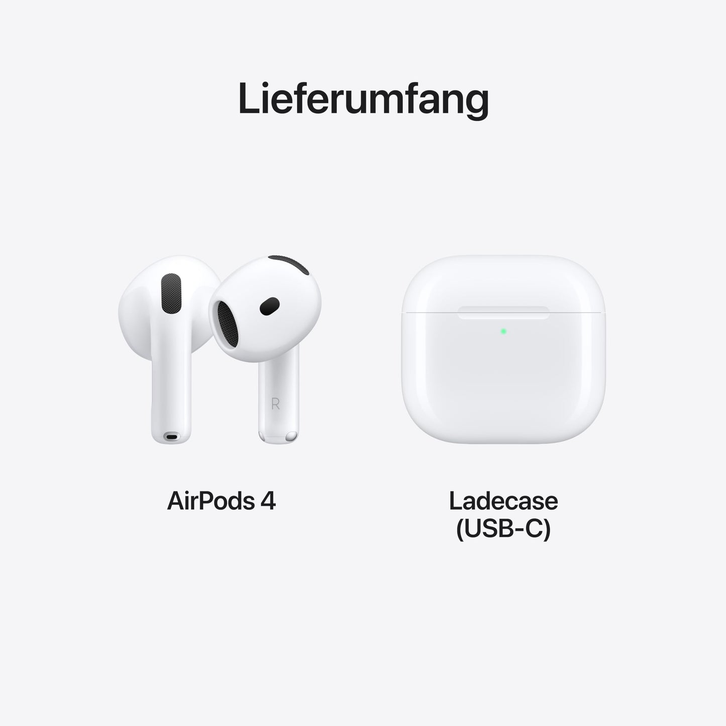 Apple AirPods 4 Wireless Headphones, Bluetooth Headphones, Personalized 3D Audio, Protection from Sweat and Water, USB-C Charging Case, H2 Chip, Up to 24 Hours Playback 