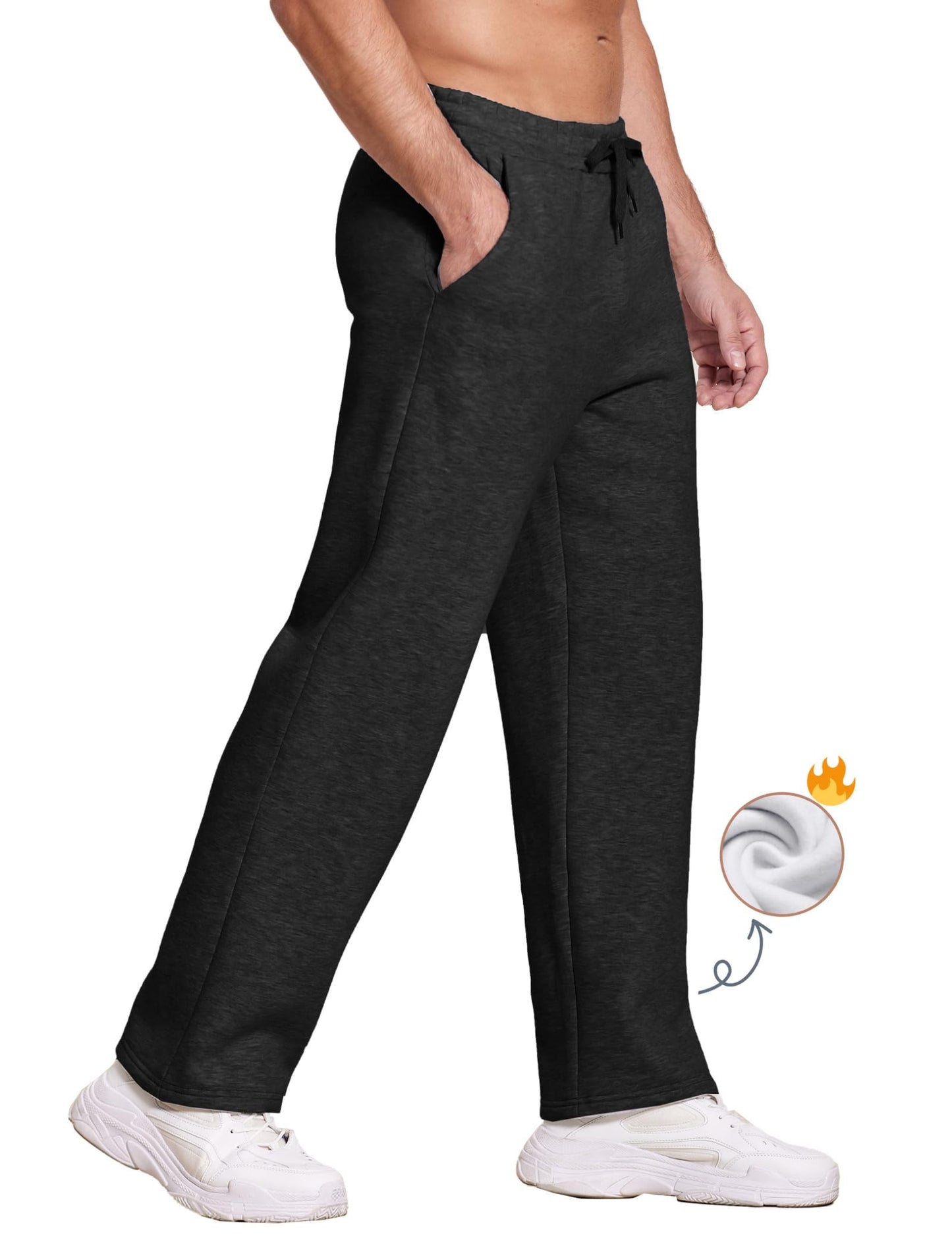 PINSPARK Men’s Winter Joggers – Fleece-Lined Sweatpants