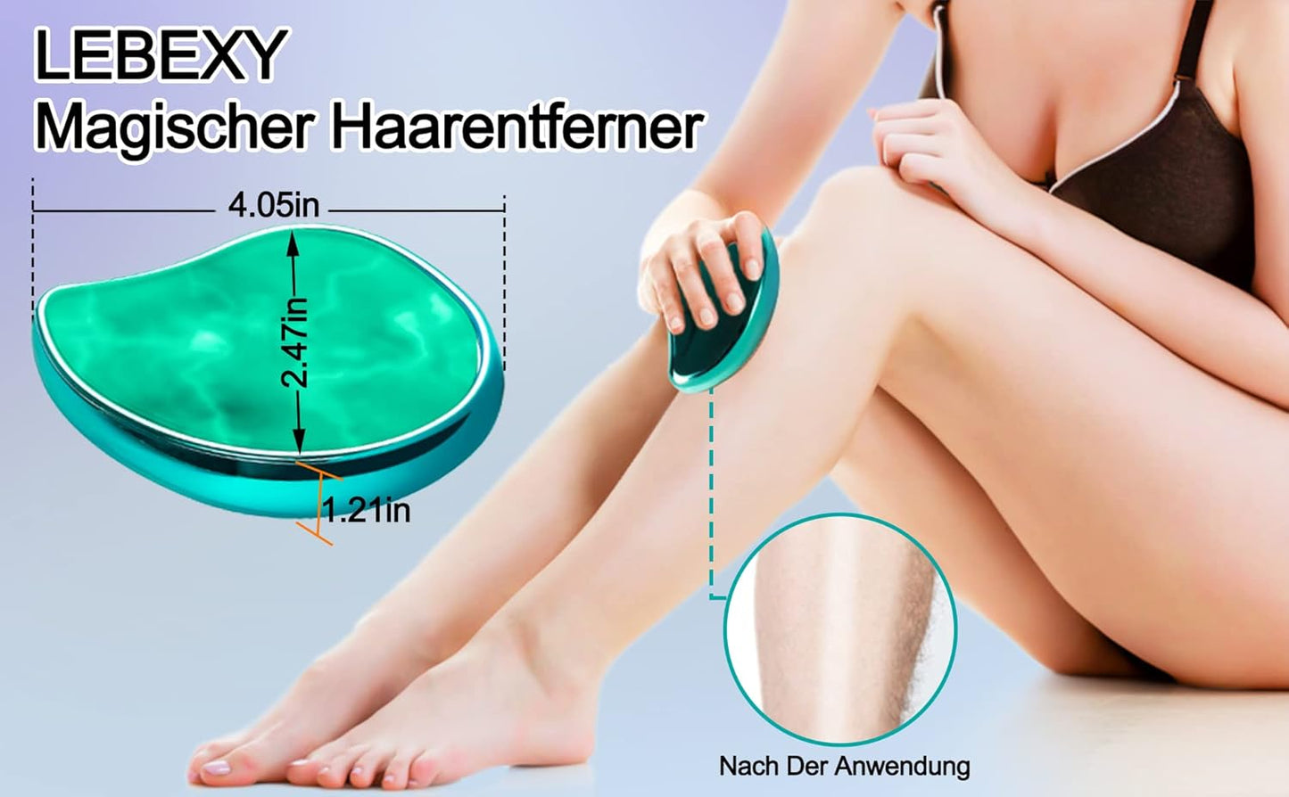 LEBEXY Nano Haarentferner Stein Damen | Crystal Haarentferner | Kristall Haarradierer | Haarentfernung Ohne Rasieren Schmerzen & Schneiden | Schmerzloser Haarentfernungsgerät Epilierer Werkzeug