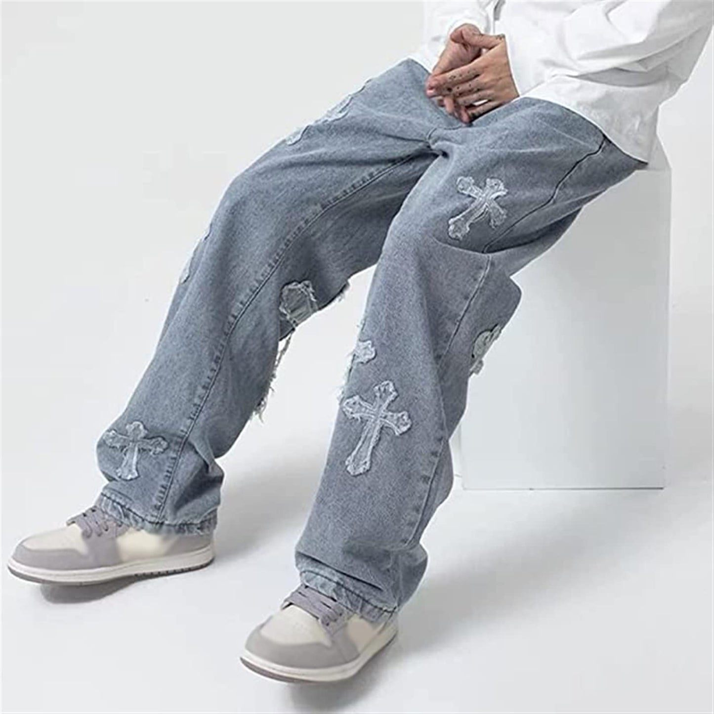 Men's Hip Hop Baggy Jeans – Fashion Print