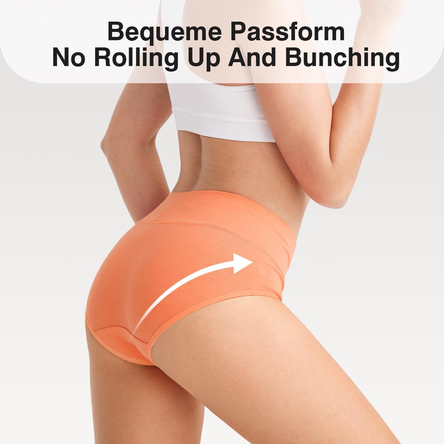 Women's High Waist Cotton Briefs Underwear 6-Pack