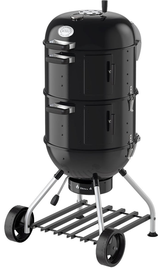 RÖSLE Holzkohle-Kugelgrill No.1 Sport F50, Hochwertiger Kohlegrill mit einstellbarer Luftzufuhr, Deckelscharnier, Deckelthermometer, stabiler Ablage, extra großer Grillfläche und Grillraum