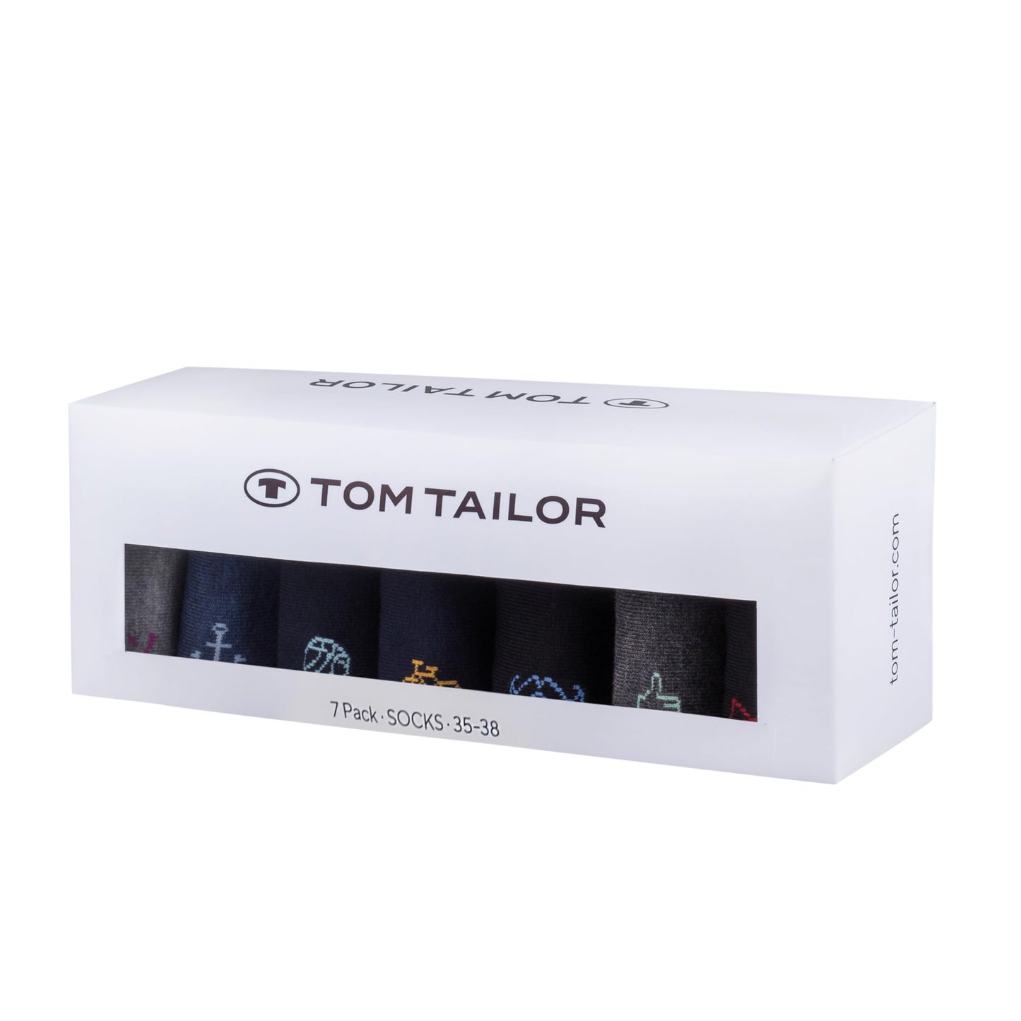 TOM TAILOR Men’s Socks – 7 Pairs in Striped Everyday Cotton Box
