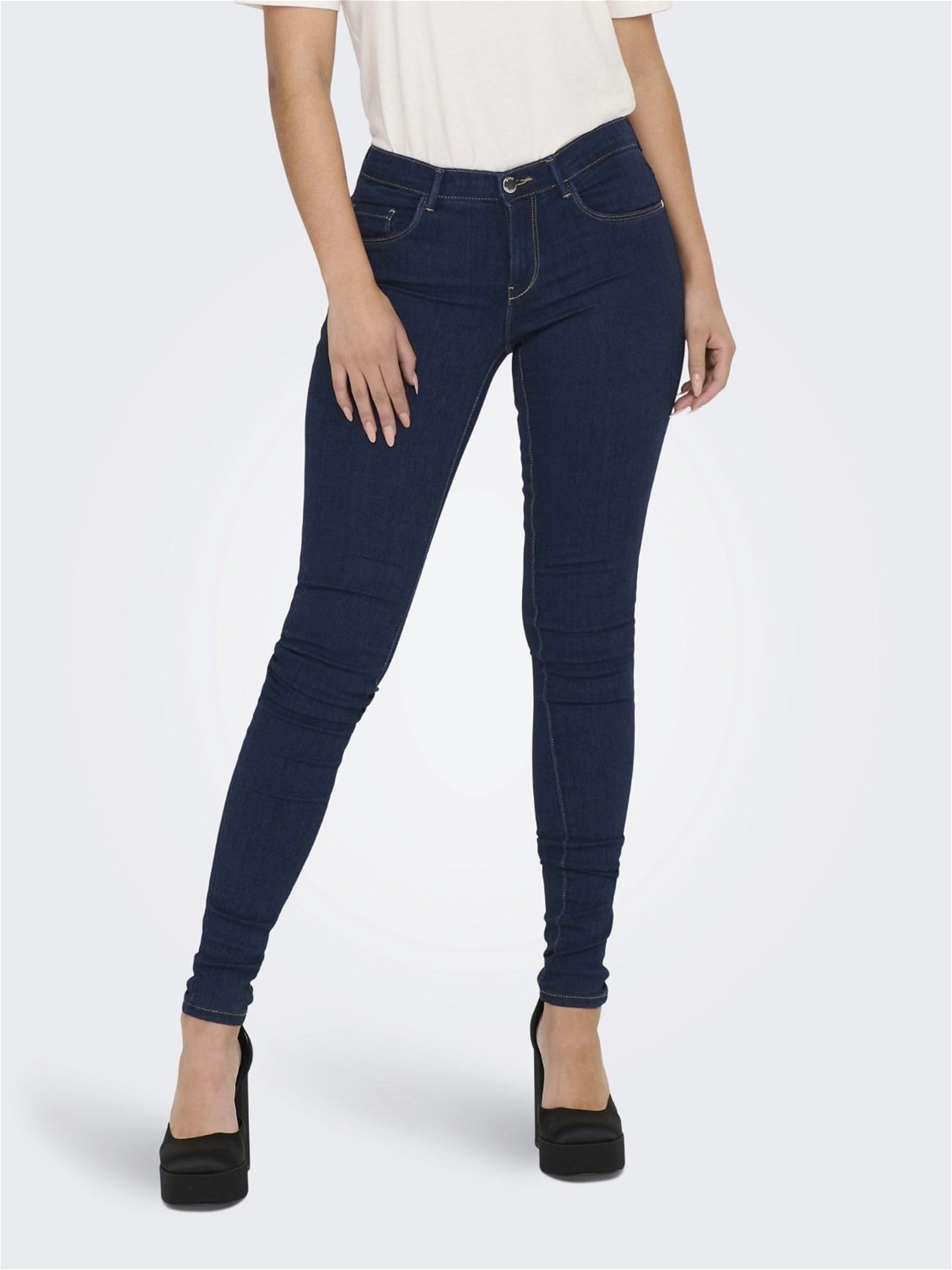 ONLY Women’s ONLRAIN Mid-Rise Skinny Fit Jeans