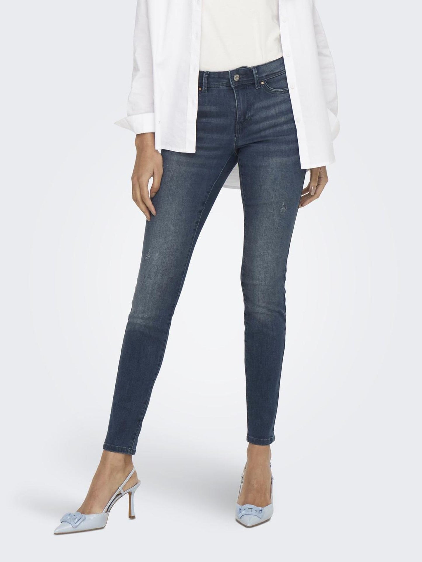 ONLY Women’s ONLWAUW Mid-Rise Skinny Fit Jeans