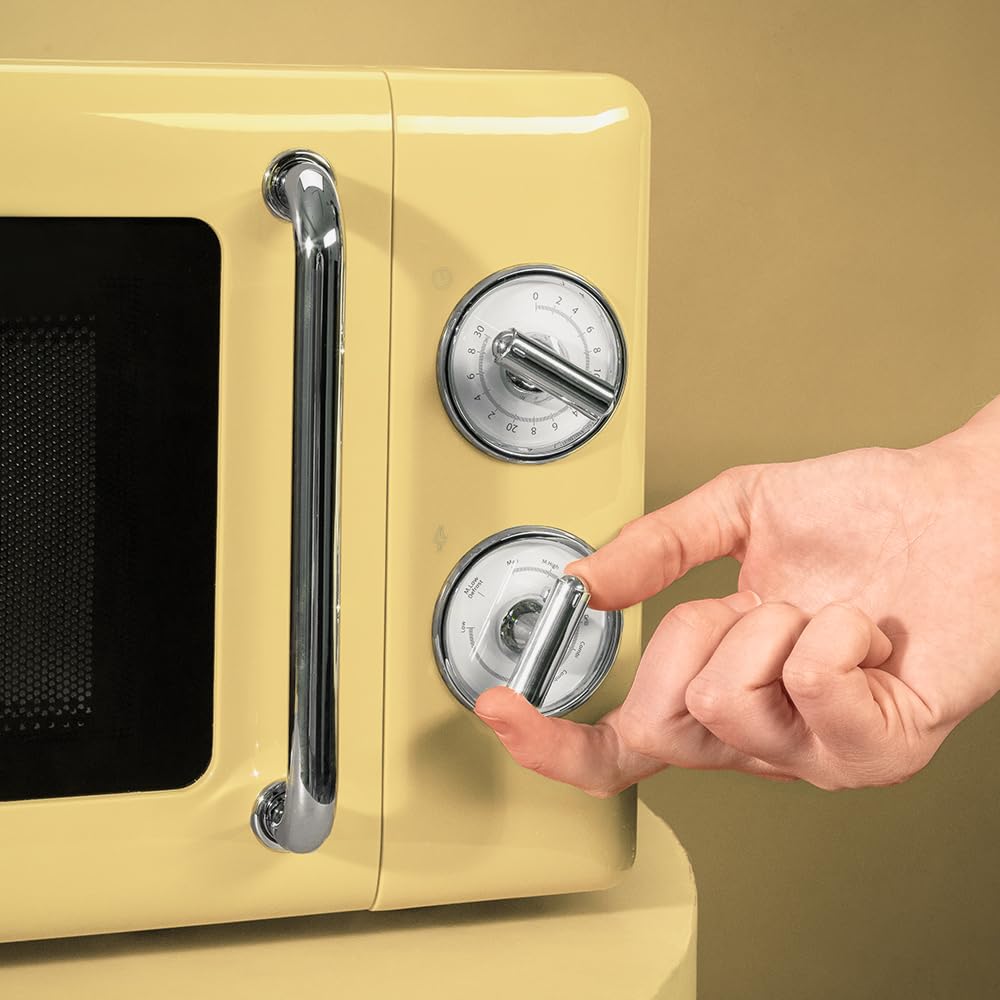 Cecotec Digitale Mikrowelle mit Grill Proclean 5110 Retro Green, 700 W in 5 Stufen, Timer bis 60 Minuten, 8 Programme und Auftaumodus, Vintage-Design in Grün