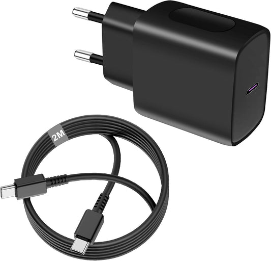 45 W USB C Charger Fast Charger and 2 m Fast Charging Cable for Samsung Galaxy S25 S24 S23 S22 S21 Ultra A56 A55 A54 A53 A16 A15 A13/S20, Fast Charger Power Supply USB C for iPhone Huawei Xiaomi 