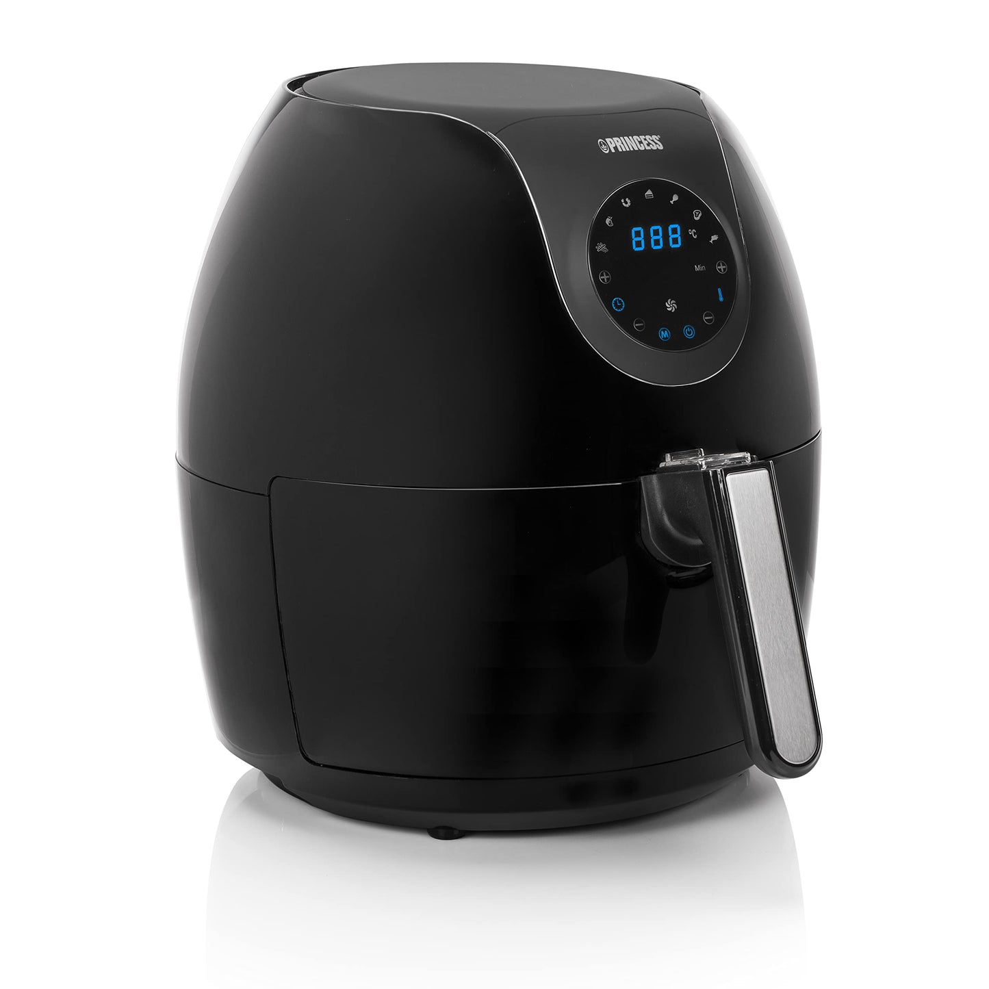 Princess Digital Hot Air Fryer - 6.5 L - with Removable Divider - 60 Percent Less Energy Consumption - Digital Touchscreen - 12 Programmes - Oil Free - Black - 182061