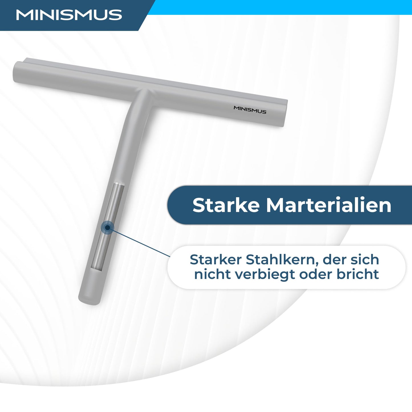 MINISMUS Fensterabzieher mit Aufhänger – Profi Abzieher Dusche - Duschabzieher – Schlierenfrei – Hochwertiger Silikon - Antirutsch (Schwarz)