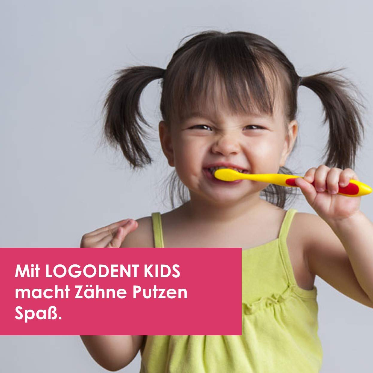 Logodent Naturkosmetik Happy Kids Erdbeer-Zahngel mit Natürlichem Kieselgel, 50 ml