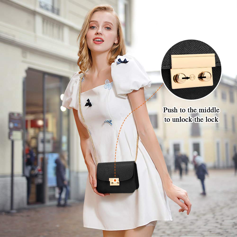 Mini Crossbody Bag for Women – Vintage Clutch Shoulder Bag with Chain Strap