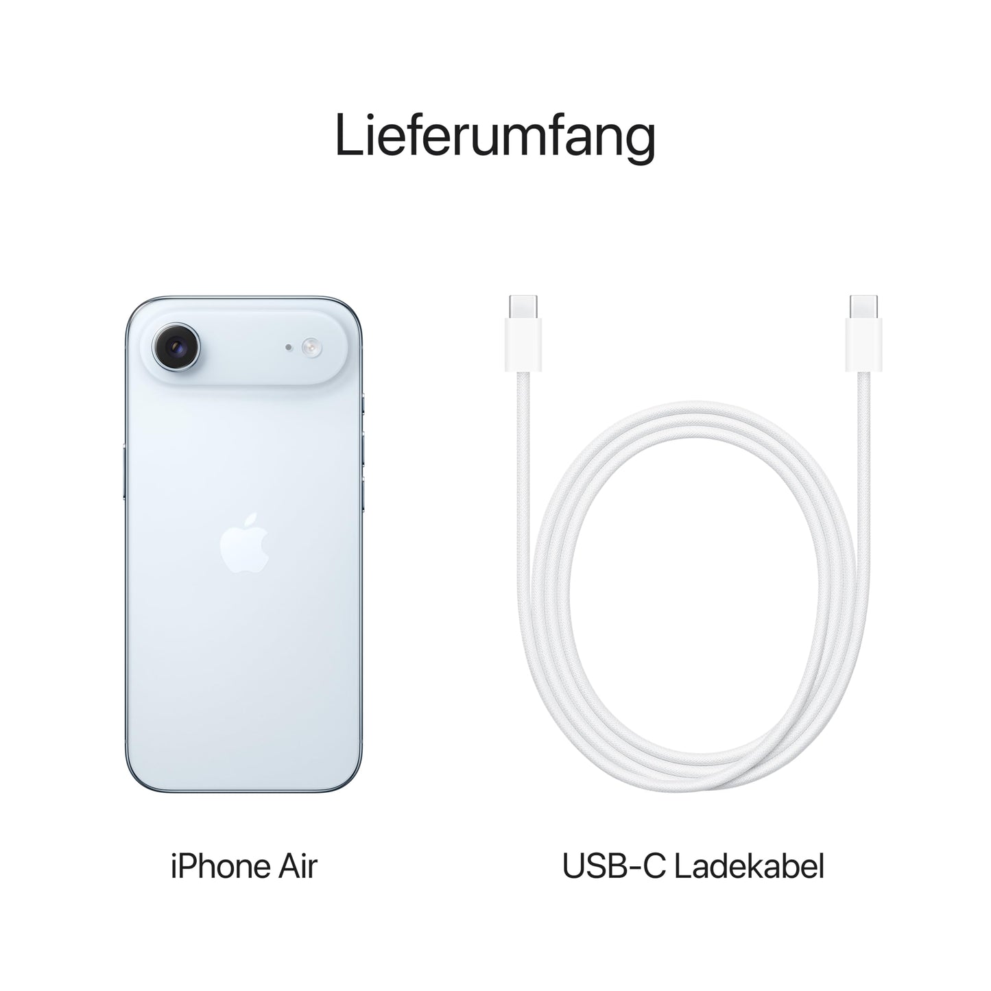 Apple iPhone Air 256 GB: Dünnstes iPhone Aller Zeiten, 6,5" Display mit Promotion bis zu 120 Hz, starker A19 Pro Chip, Center Stage Frontkamera, Batterie für den ganzen Tag, eSim; Wolkenweiß