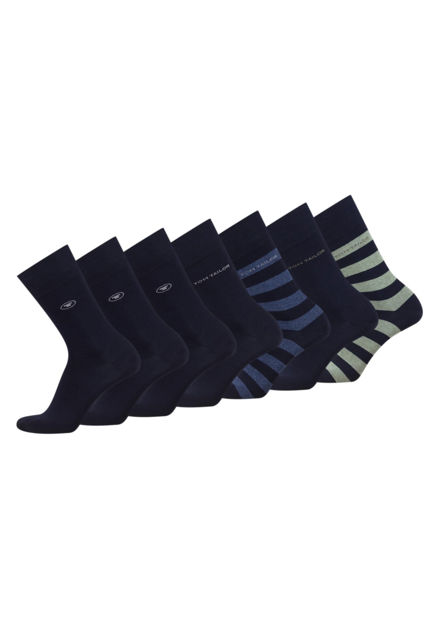 TOM TAILOR Men’s Socks – 7 Pairs in Striped Everyday Cotton Box