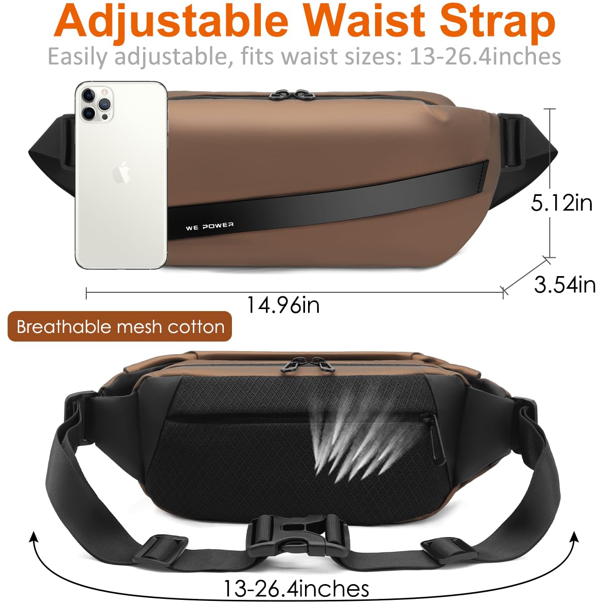 REETEE Waterproof Waist Bag – Multifunctional Sling Bag for Men & Women