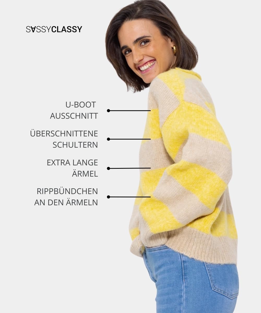 SASSYCLASSY Women’s Striped Oversize Sweater