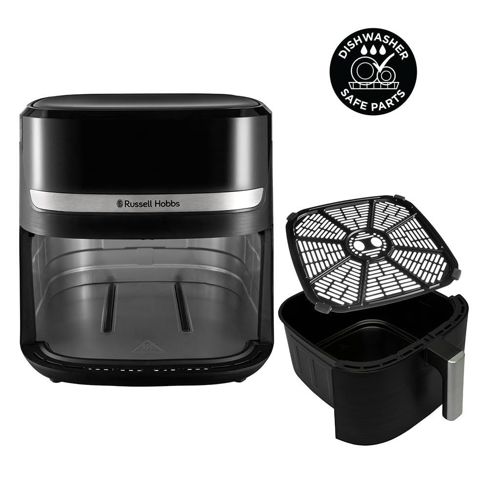 Russell Hobbs Heißluftfritteuse XXL 8L Rapid AirFryer [kompaktes Gehäuse,7 Kochfunktionen,10 Programme] SatisFry (spülmaschinenfest, max 220°C, Fritteuse ohne Öl, Grillen, Backen, Braten) 27170-56