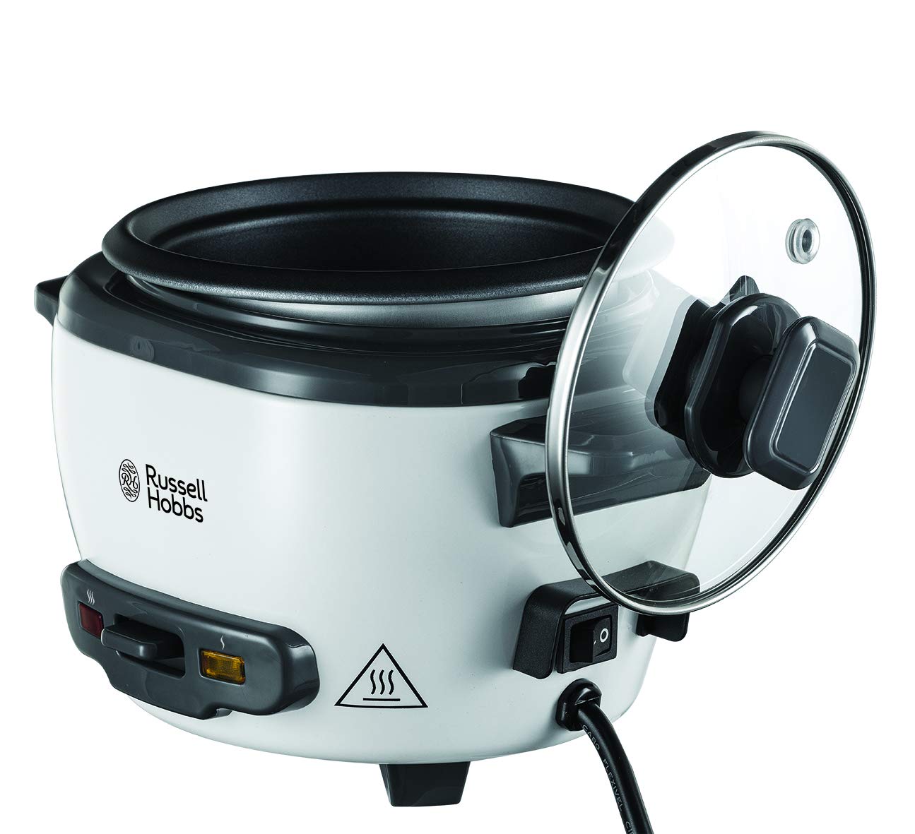 Russell Hobbs rice cooker small 0.8l (incl. Steamer insert, keep warm function, non-stick coated cooking pot, rice spoon & measuring cup) slow cooker for vegetables & fish 27030-56