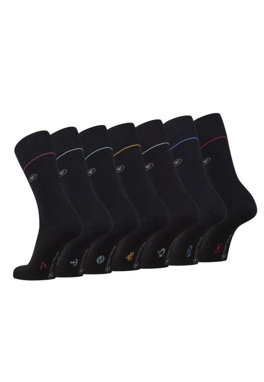 TOM TAILOR Men’s Socks – 7 Pairs in Striped Everyday Cotton Box