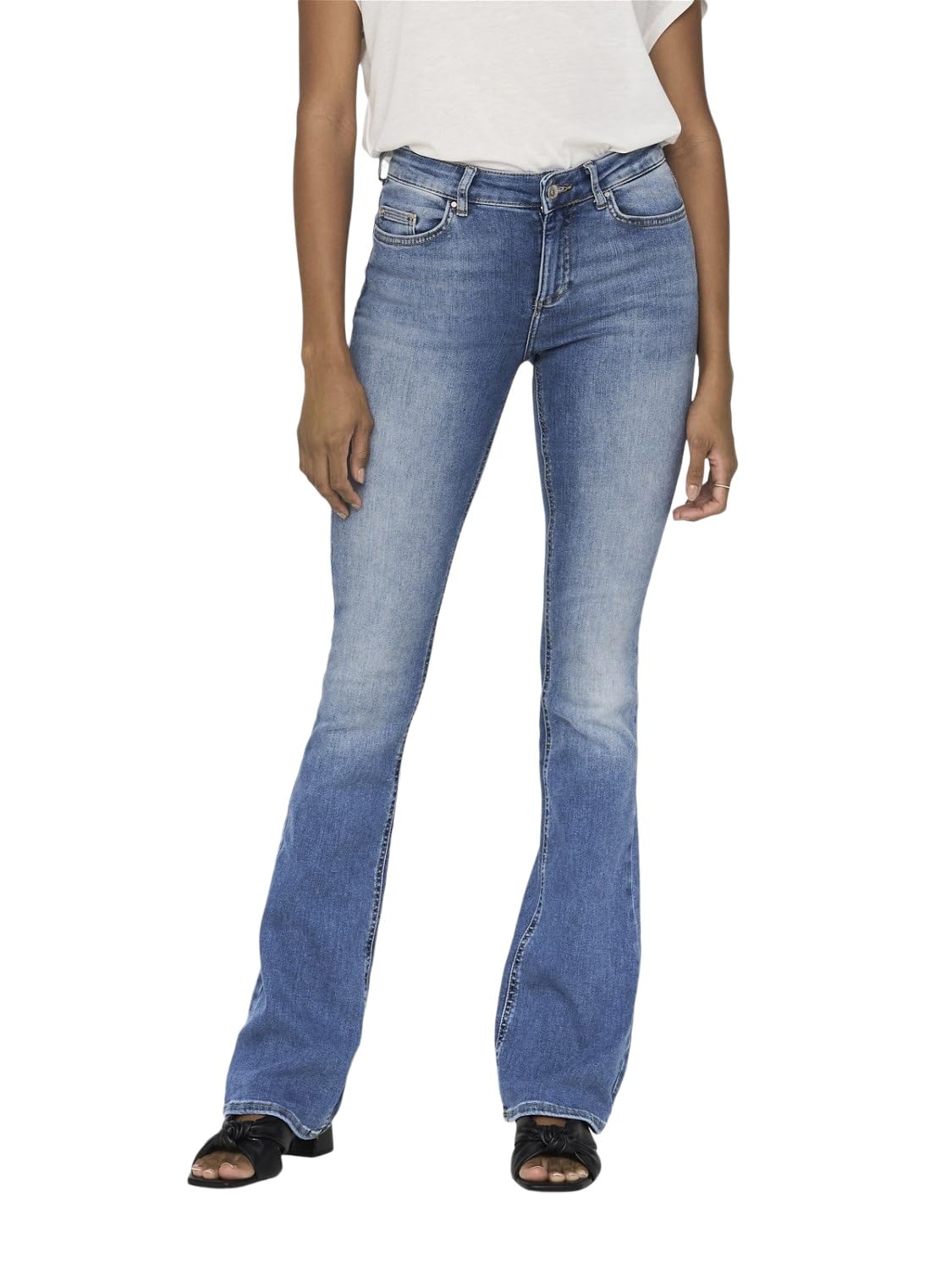 ONLY Women’s ONLBLUSH Flared Fit Jeans – Mid-Rise