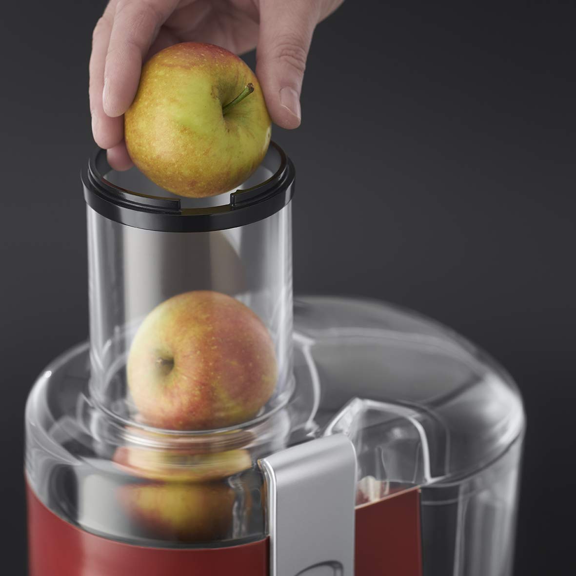 Russell Hobbs Zerkleinerer elektrisch Mini [Glasbehälter inkl. Aufbewahrungsdeckel] Desire Rot (500ml, Gemüsezerkleinerer, Mixer, Multi-& Universalzerkleinerer f. Gemüse, Obst & Fleisch) 24660-56