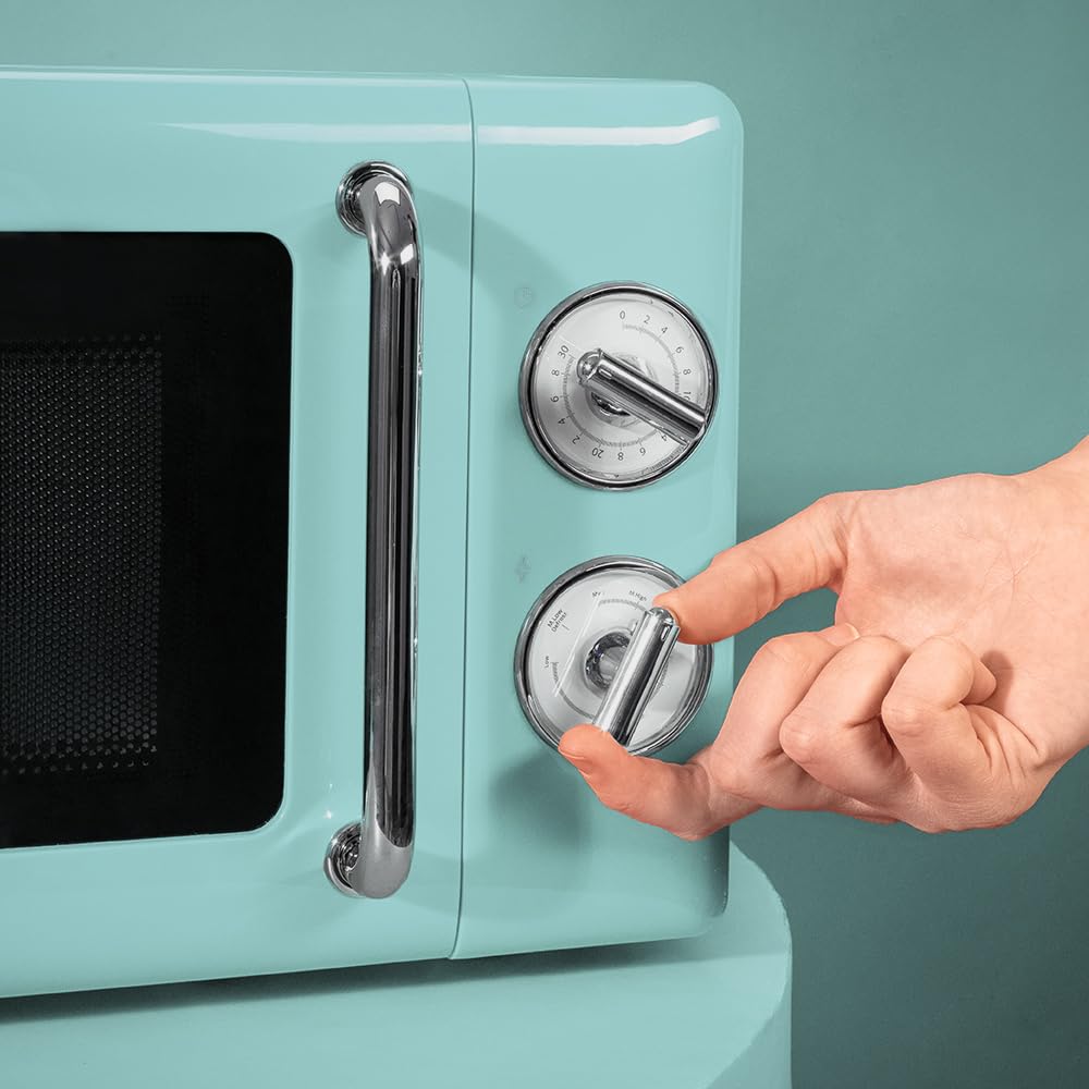 Cecotec Digitale Mikrowelle mit Grill Proclean 5110 Retro Green, 700 W in 5 Stufen, Timer bis 60 Minuten, 8 Programme und Auftaumodus, Vintage-Design in Grün