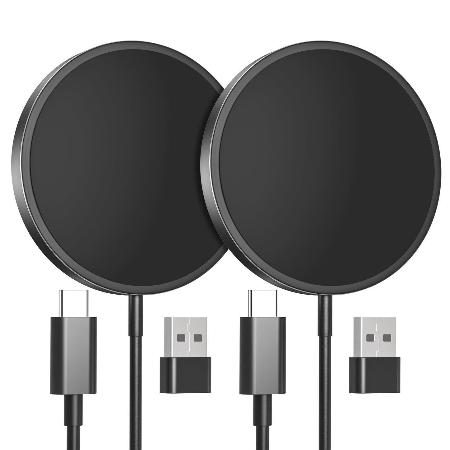 Magnetisches kabelloses Ladegerät, MagEase 15 W kabelloses Ladegerät mag~Safe, kompatibel mit iPhone 17/16/15/14/13/12-Serie und AirPods 3/2/Pro,2-Stück (Weiß)