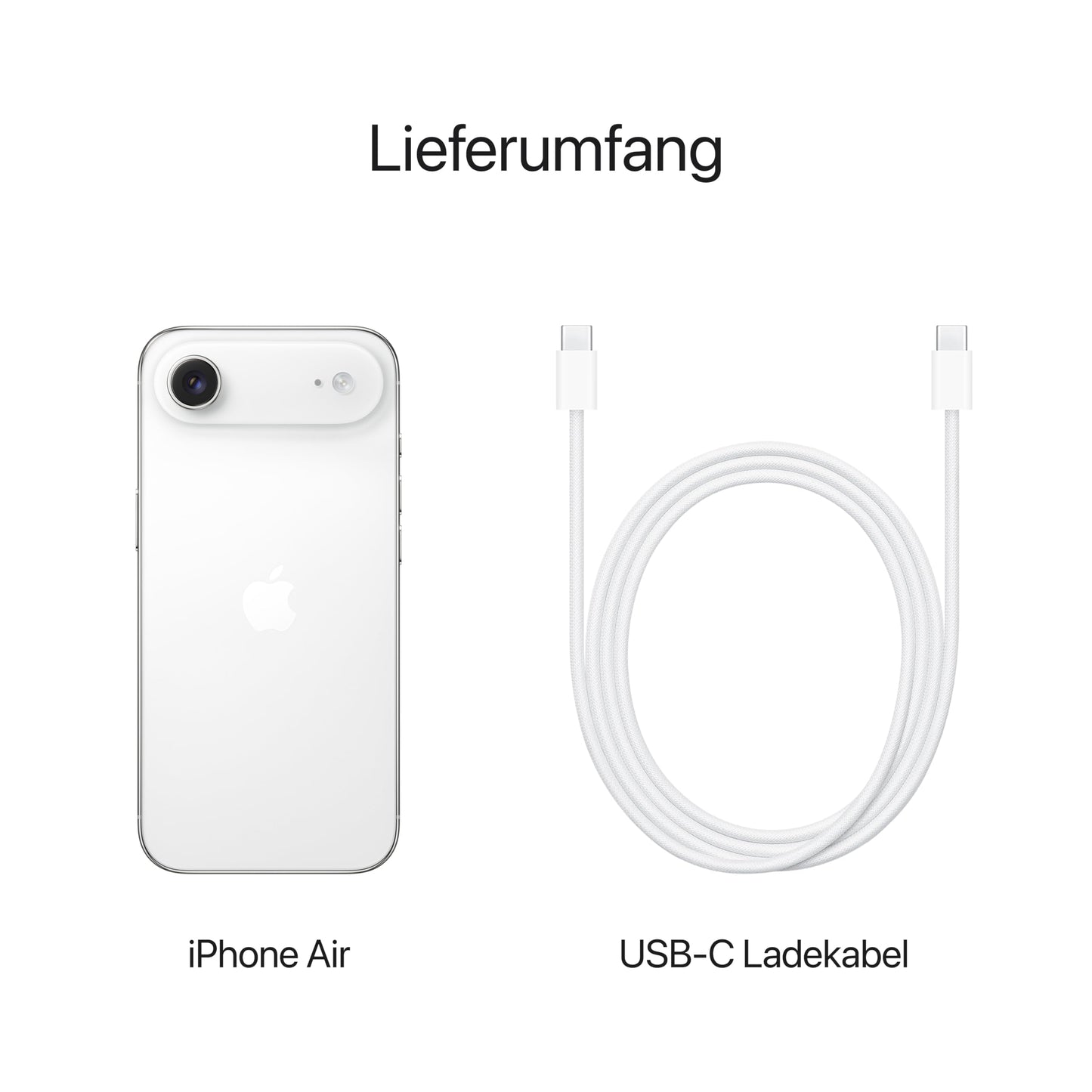 Apple iPhone Air 256 GB: Dünnstes iPhone Aller Zeiten, 6,5" Display mit Promotion bis zu 120 Hz, starker A19 Pro Chip, Center Stage Frontkamera, Batterie für den ganzen Tag, eSim; Wolkenweiß