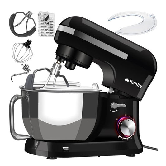 Ruhhy Küchenmaschine Edelstahlschüssel 4,5 l, 1700 W - 8 Geschwindigkeitsstufen + Pulsfunktion Küchengeräte für Kuchen und Brot mit Backzubehör für Hobby- & Profiköche