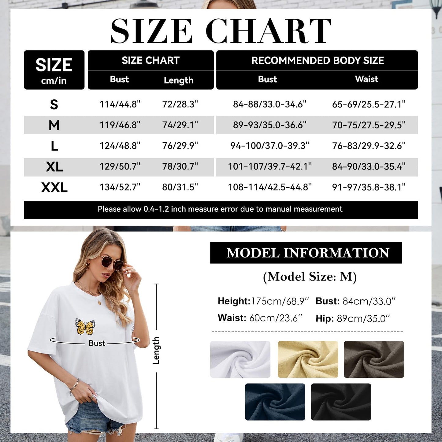 Women’s Oversized Butterfly Print T-Shirt
