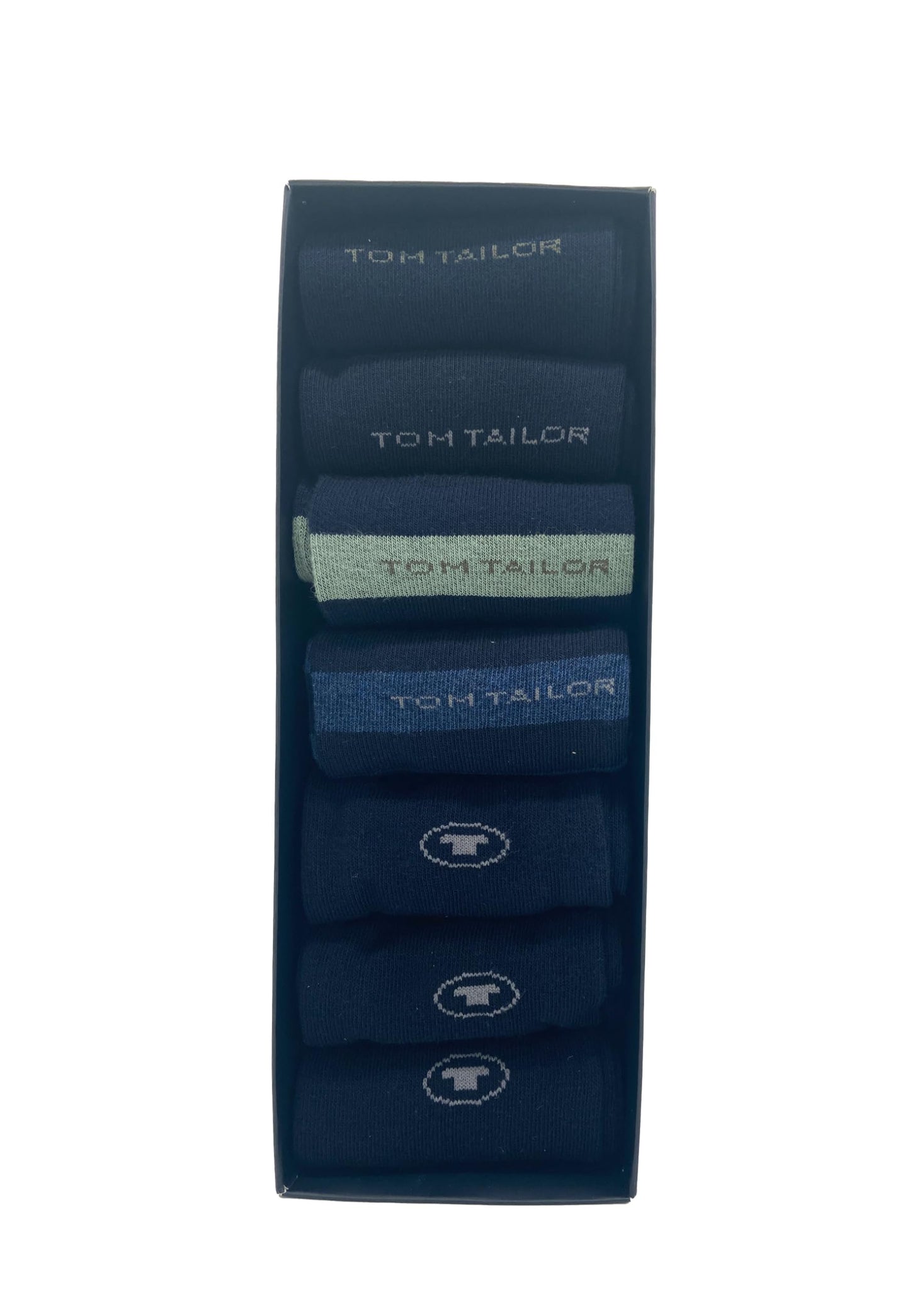 TOM TAILOR Men’s Socks – 7 Pairs in Striped Everyday Cotton Box