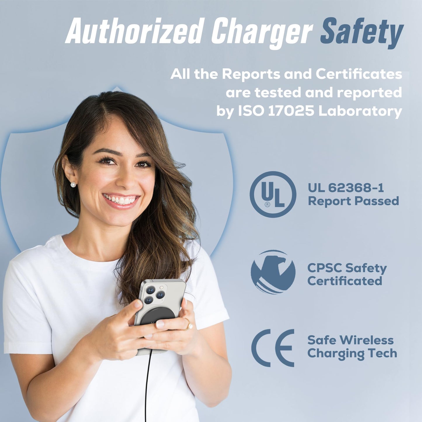 Magnetisches kabelloses Ladegerät, MagEase 15 W kabelloses Ladegerät mag~Safe, kompatibel mit iPhone 17/16/15/14/13/12-Serie und AirPods 3/2/Pro,2-Stück (Weiß)