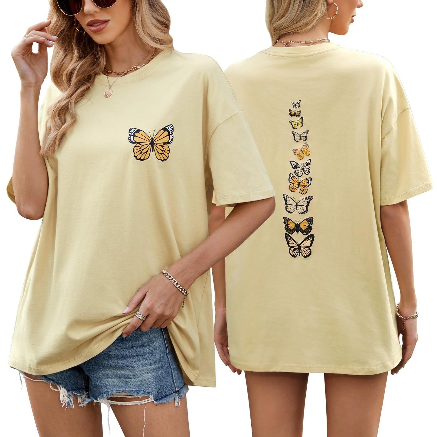 Women’s Oversized Butterfly Print T-Shirt