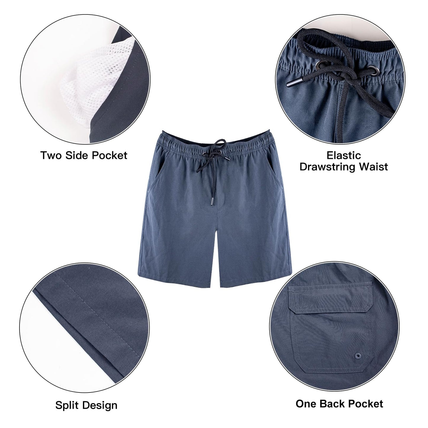 Men’s 2-in-1 Quick-Dry Swim Shorts – Compression Liner Boardshorts