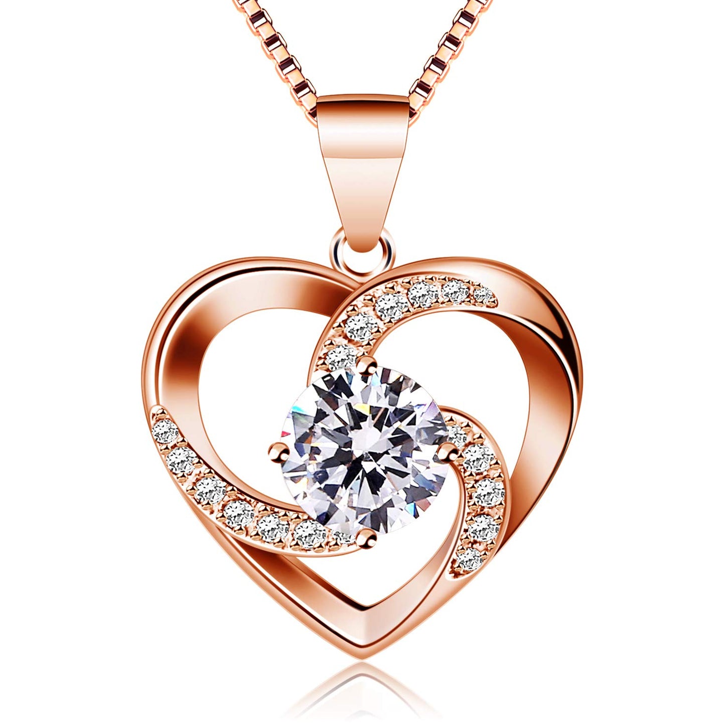 B.Catcher “Love is Happiness” Heart Pendant Necklace