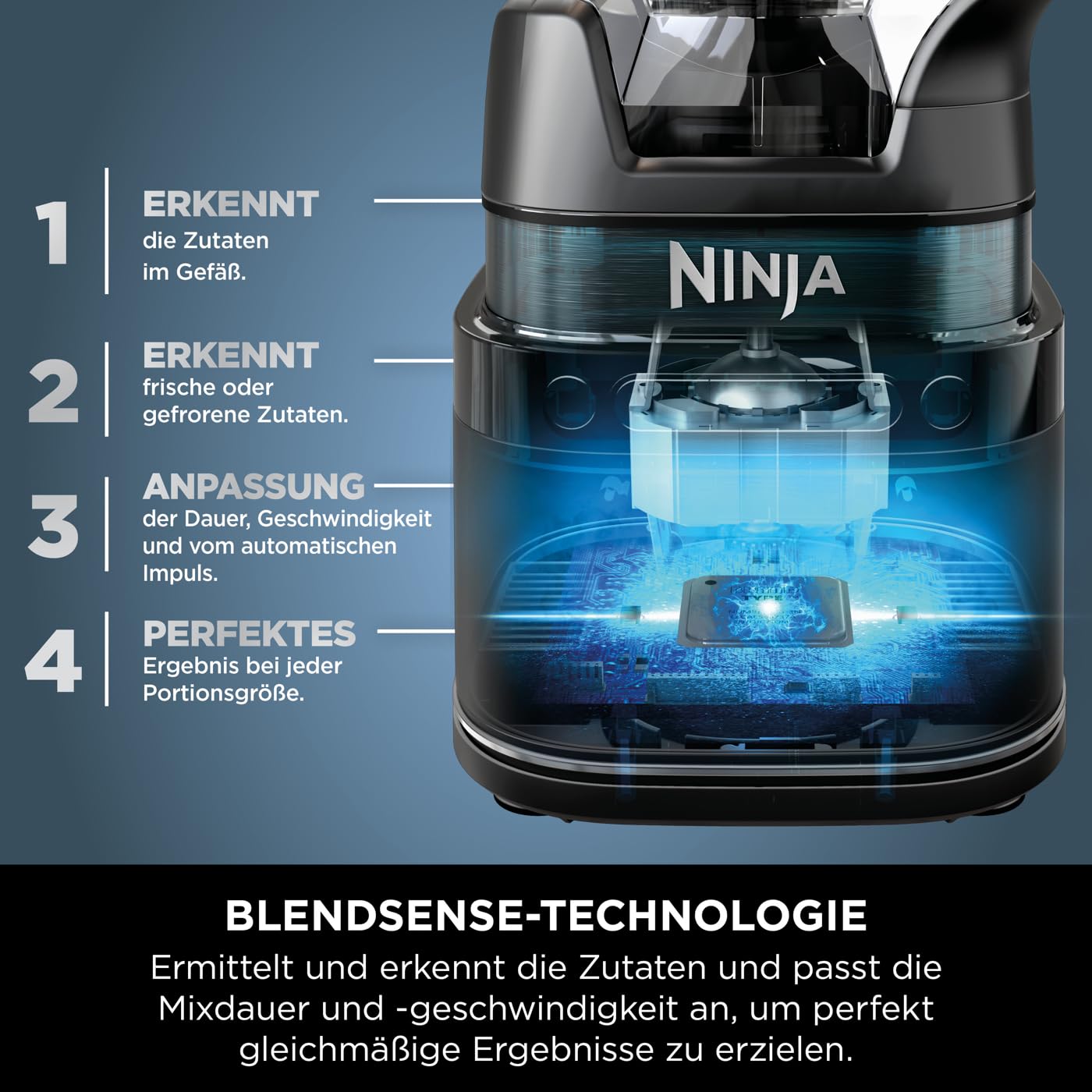 Ninja 2-in-1 Detect Power Mixer Pro & Single Serve, 1200W Mixer mit Krug, & Single Serve Tasse, Smoothies mixen, Gemüse hacken & Frozen Drinks mixen, Kupfer/Schwarz