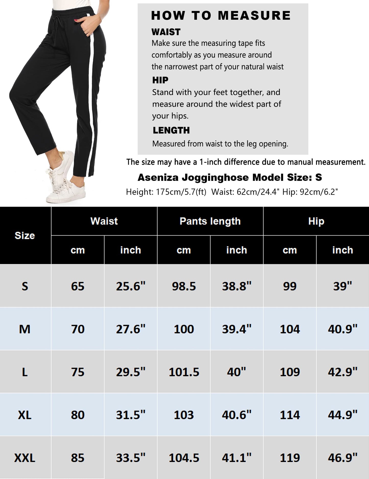 Aseniza Women's Jogging Pants – High Waist Cotton Sports Pants
