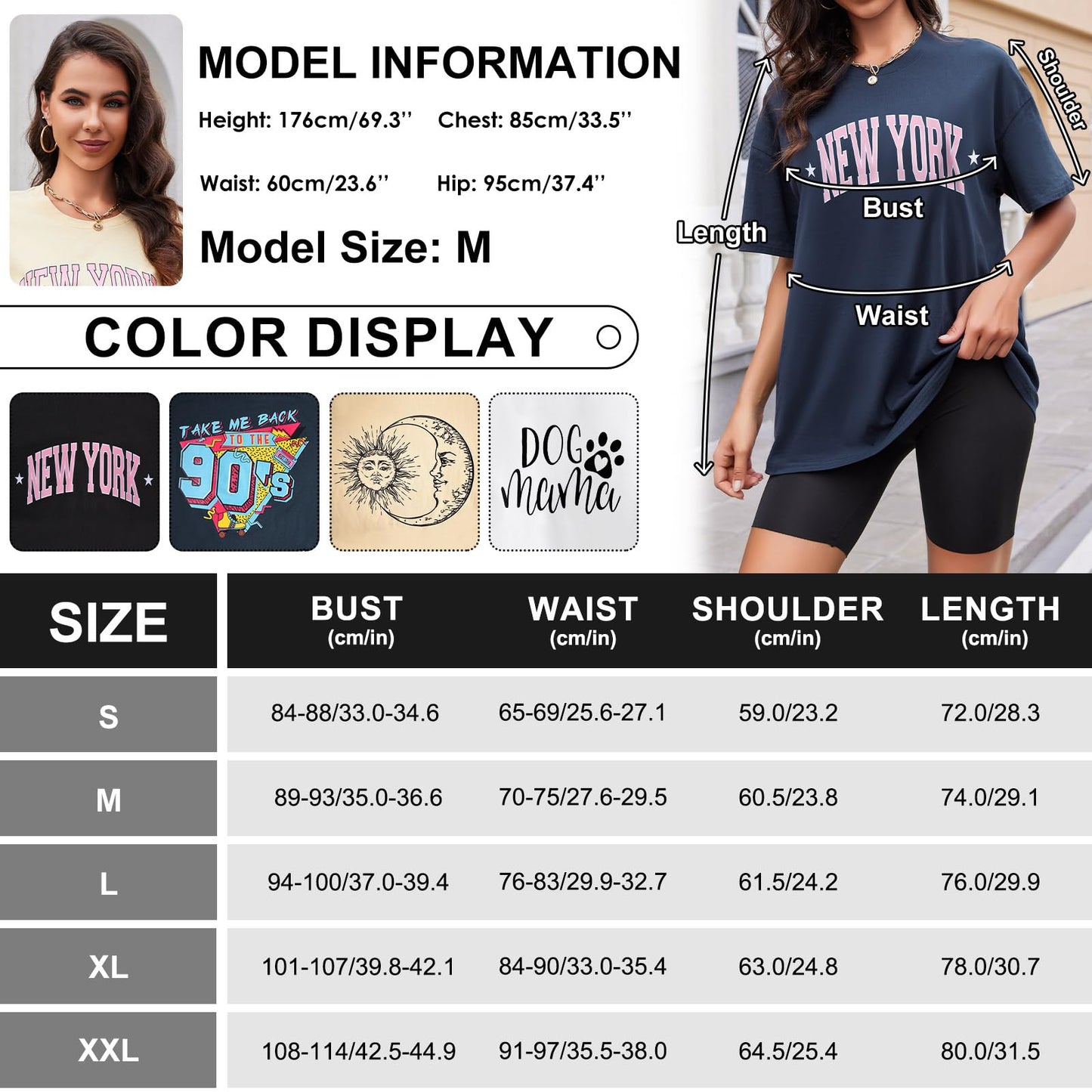 Women’s Oversized Cotton T-Shirt – Round Neck Short Sleeve