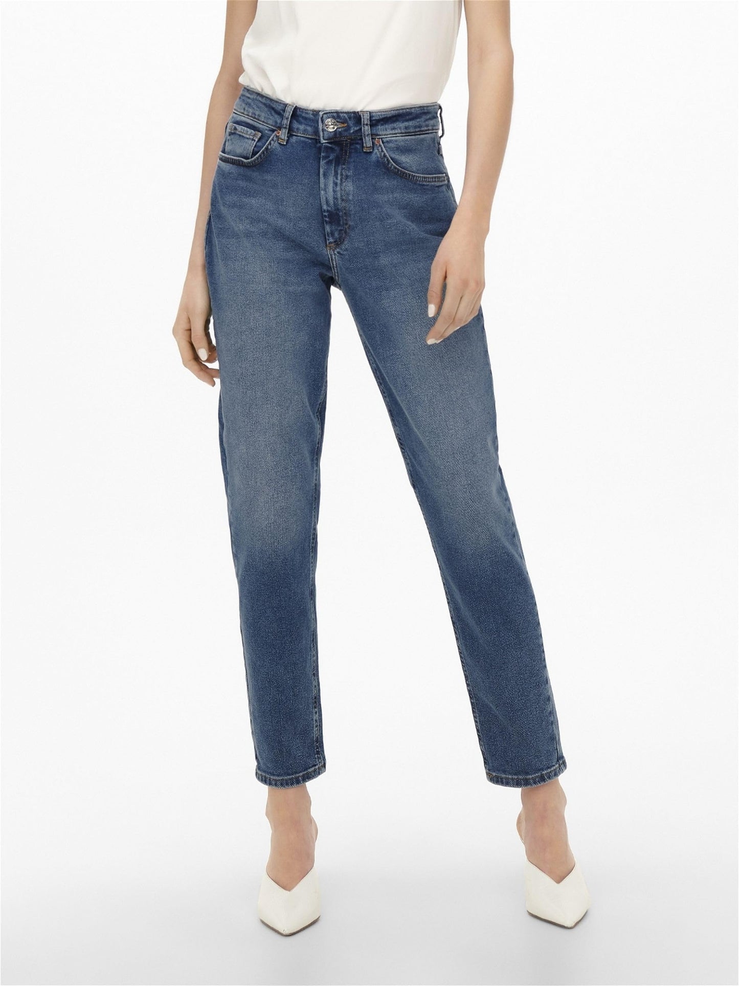 Women’s ONLVENEDA Mom Jeans – High Waist Ankle-Length Denim